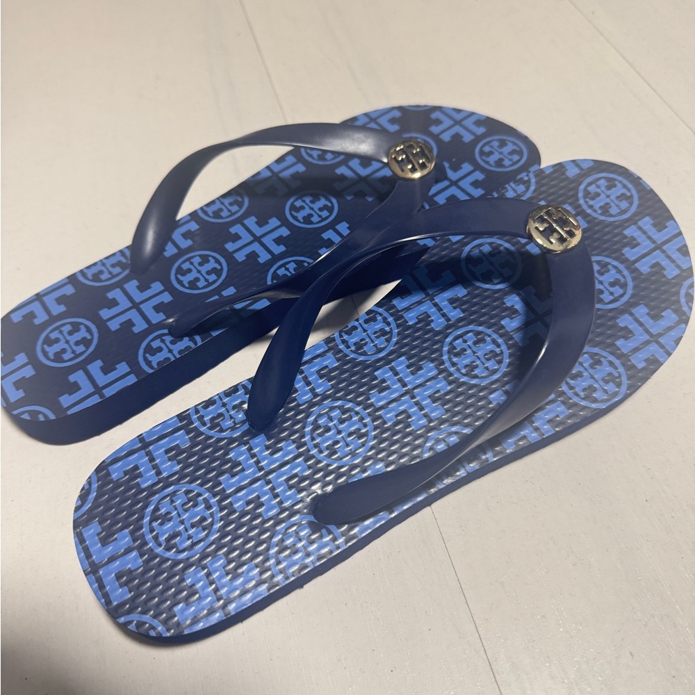 Tory Burch Dark Blue and Sky Blue Sandals